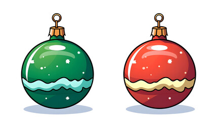 set of colorful christmas balls - ornament