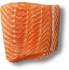 Close up view salmon fillet isolated suitable for food concept.