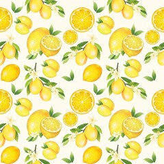 seamless background with lemons