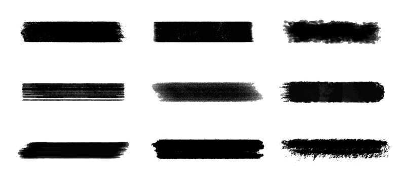 Ink brushstroke and paintbrush template. brush stroke paint boxes on white background. Vector illustration