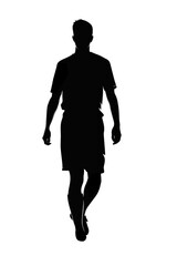 Fototapeta na wymiar Silhouette of sport player isolated on transparent background