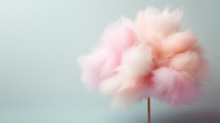 Fototapeta premium Abstract fluffy pastelcolored cotton candy showcased against a softhued background, embodying a minimalist aesthetic perfect for a tranquil wallpaper.
