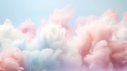Abstract fluffy pastelcolored cotton candy showcased against a softhued background, embodying a minimalist aesthetic perfect for a tranquil wallpaper.