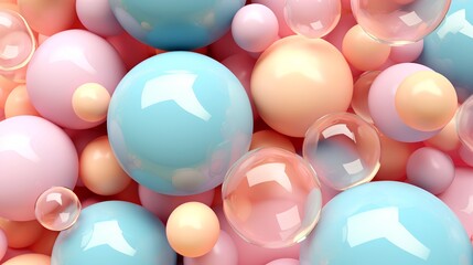 A visually captivating abstract background featuring a harmonious blend of soft pink blush and delicate baby blue spheres, creating a soothing and modern aesthetic.