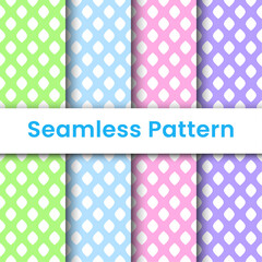 Set vector seamless colorful wavy lines pattern for wallpaper, fabric, background and wrapping paper