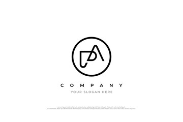 Simple Letter PA Monogram Logo Design - obrazy, fototapety, plakaty