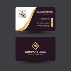 Red and gold creative business card template. Modern Business Card - Creative and Clean Business Card Template. Elegant luxury clean dark business card