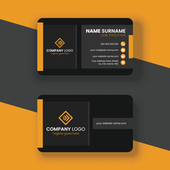 Modern and creative business card template - Orange and dark black color business card design