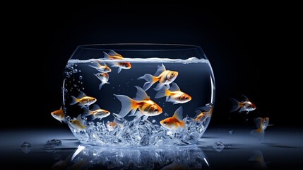 The act of a group of fish swimming in a tank is considered art.