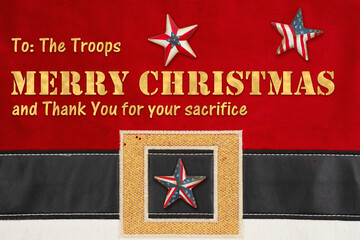Merry Christmas to our troops on Santa suit
