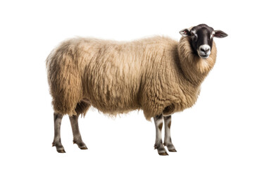 Classic Charm Suffolk Sheep Breed Overview Isolated on a Transparent Background PNG.