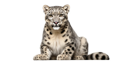 Obraz premium Snow Leopard On Transparent PNG