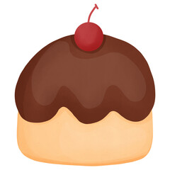 chocolate cake with cherry