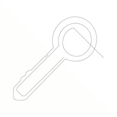 Continuous single line art of key, House Key simple line drawing vector design