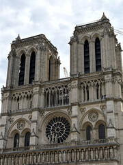 Fototapeta na wymiar Exterior of Notre Dame cathedral in Paris