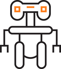 Cute Robot Line Icon
