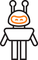 Cute Robot Line Icon
