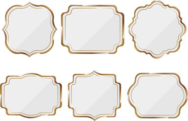 高級感のあるフレーム6種セット　ホワイト＆ゴールド