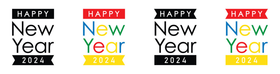 Happy 2024 new year icon, vector illustration