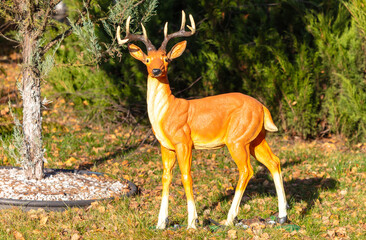 Artificial deer in the park