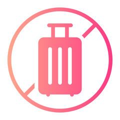 no luggage gradient icon