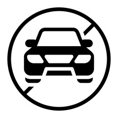 Obraz premium no car glyph icon