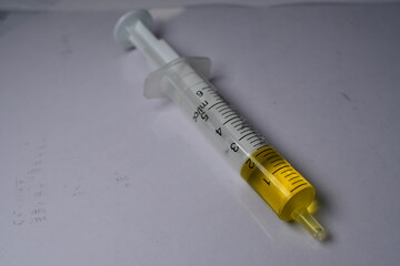 syringe needle Green yellow detail drop medicine oil dose