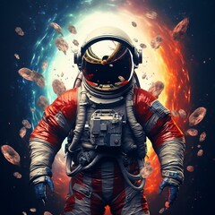 Nice graphic astronaut space images Generative AI