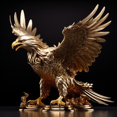 Nice eagle statue made gold plated images Generative AI