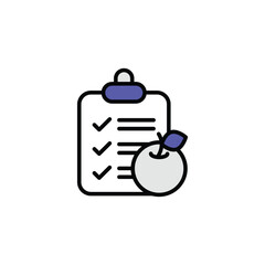 Diet List icon design with white background stock illustration