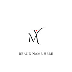 Fototapeta premium MY logo. M Y design. White MY letter. MY, M Y letter logo design. Initial letter MY linked circle uppercase monogram logo. M Y letter logo vector design. 