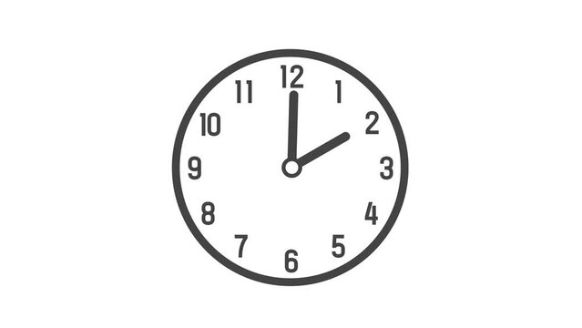 時計の文字盤アニメーションビデオ,回転する時計の針、12時間