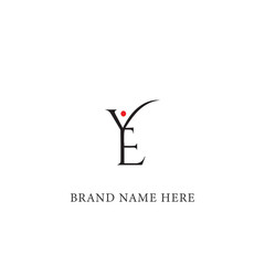 YE logo. Y E design. White YE letter. YE, Y E letter logo design. Initial letter YE linked circle uppercase monogram logo. Y E letter logo vector design. 