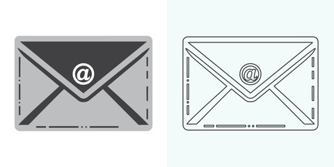 Email envelope icon vector illustration. Mail icon set. email icon vector. E-mail icon. Envelope illustration
