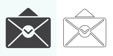 Email envelope icon vector illustration. Mail icon set. email icon vector. E-mail icon. Envelope illustration