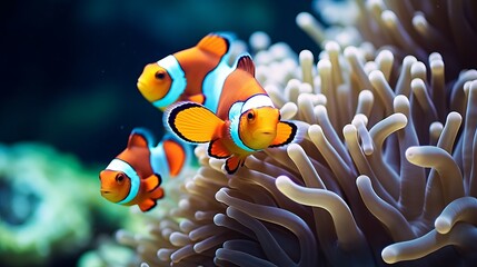 A coral reef in africa is home to colorful clownfish.