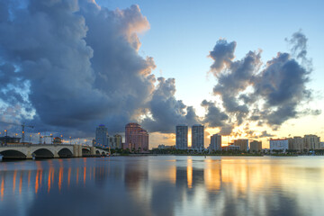 West Palm Beach Florida, USA Downtown Cityscape