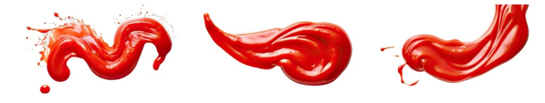 Collection of PNG. Ketchup, tomato sauce isolated on a transparent background.