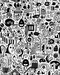 Doodle Seamless Graphic Scalable SVG File -  Unique Niche Design - Digital Download for Versatile Use - A4