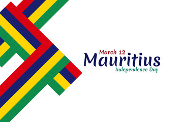 March 12, Independence Day of Mauritius vector illustration. Suitable for greeting card, poster and banner.