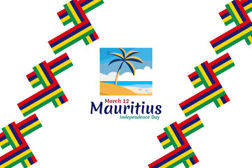 March 12, Independence Day of Mauritius vector illustration. Suitable for greeting card, poster and banner.