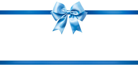 The blue ribbon bow on a transparent background