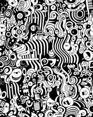 Doodle Seamless Graphic Scalable SVG File -  Unique Niche Design - Digital Download for Versatile Use - A4