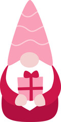 Cute Valentine Gnome flat icon.Cute Valentine's Day Gnome flat icon.