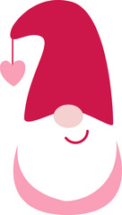 Cute Valentine Gnome flat icon.Cute Valentine's Day Gnome flat icon.