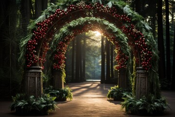 Fototapeta premium hristmas decorative arch decorated