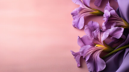 Iris on pink background