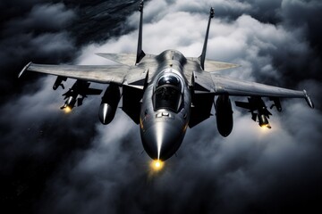 jet fighter in flight