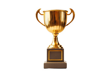 Gilded Trophy Isolated on Transparent Background. Ai