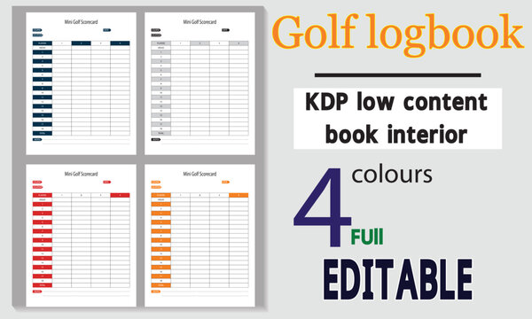 Golf  Score card and logbook.
